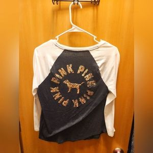 VS PINK BLING DOG 3/4 SLEEVE